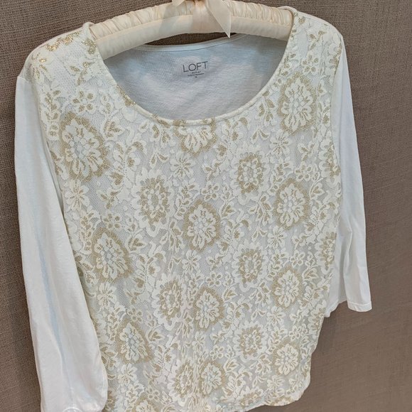 LOFT Tops - LOFT Lace Front Relaxed Fit, XL Top